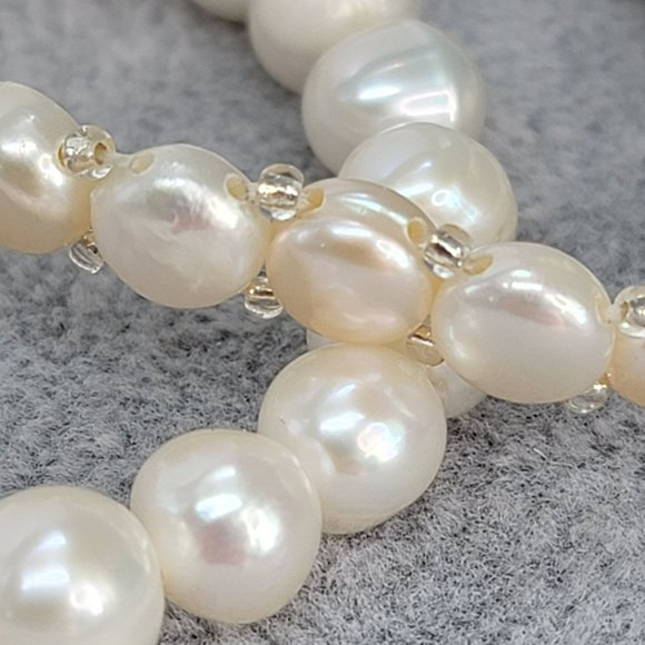 Freshwater Pearl Beaded Stretch Bracelet Lot - White and Cream Styles LI328 - Picture 7 of 8